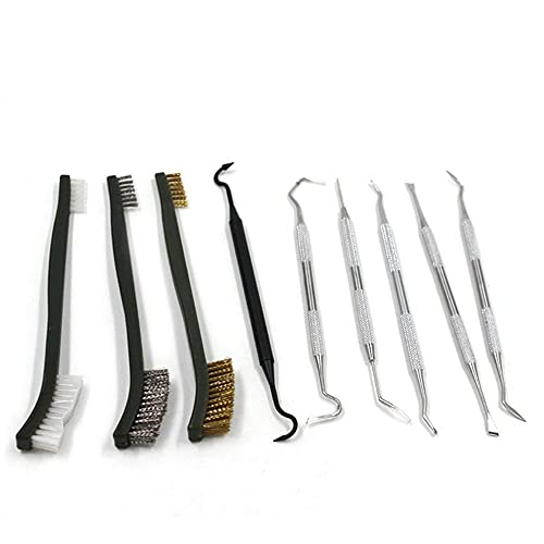 Universal Cleaning Kit Pick Set for All Guns Double-Ended Nylon Brass Steel Brush Metal Ploymer Picks Set with Case