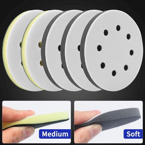 Elechiakan 5-inch 85-piece orbital sanding disc set with hook and loop discs and interface backing foam pad