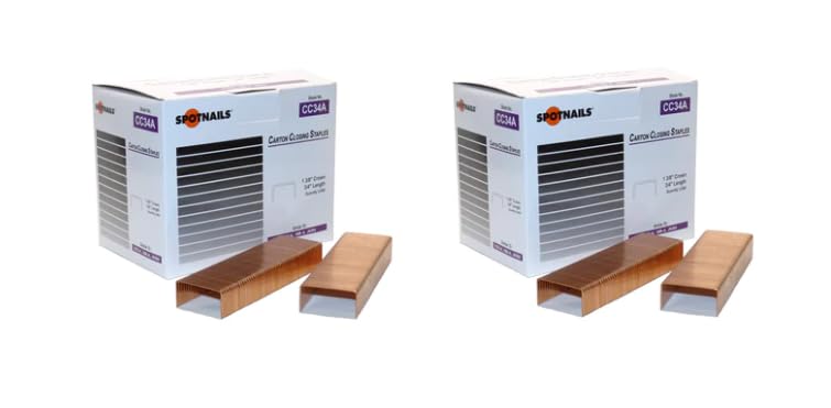 Spotnails CC34A copper carton closing strip staples, 3/4 x 1-3/8 inch, 4000 per box
