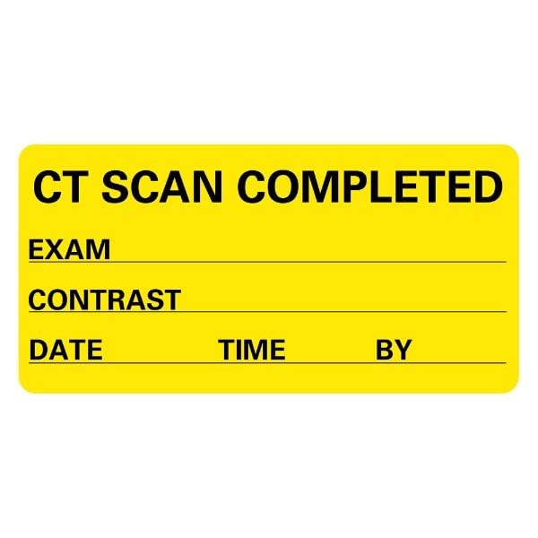 CT SCAN Completed - with Exam, Contrast & Date Labels