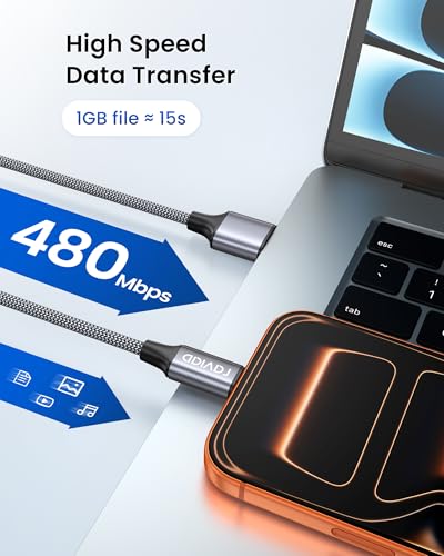 Raviad USB Type C Cable 2 m Nylon Type C Charging Cable High Speed Sync Data Cable for Samsung Galaxy S10 / S9 / S8 / A5 (2017) / Note9 8 / Huawei P20 / P10 Honor View 10 Sony Xperia Pack of 3 gray 0.5 m +1 m + 2 m + 3 m 4