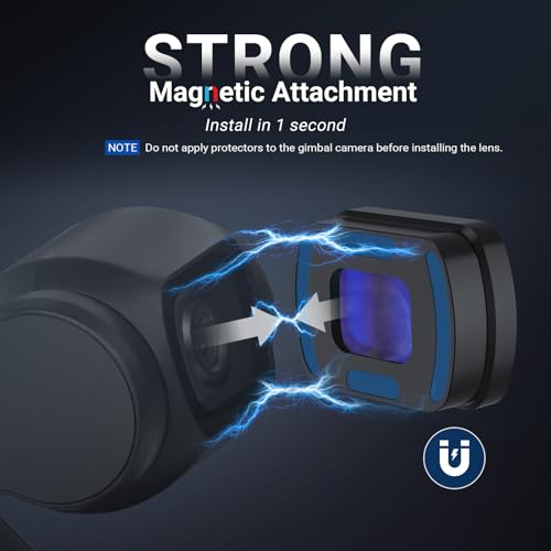 NEEWER 1.2X Blue Anamorphic Lens Compatible with DJI Osmo Pocket 3 / Pocket 4 / Xtra Muse, HD Magnetic Widescreen Blue Streak Effect Lens + 2X Screen Protector Accessories, FL-C56 1.2X Blue Anamorphic Lens(Metal)