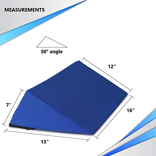 NYOrtho Positioning Wedge 30° – Bed Wedge Pillow for Pressure Relief & Alignment – Slip-Resistant, Easy-to-Clean, Wipeable Vinyl for Side Sleepers & Elderly – Patient Support Cushion – 16x12x7 in 30° 16x12x7 Inch (Pack of 1)