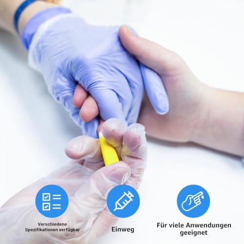 LINKFAR Safety Lancets 28G 1.8mm Sterile (Pack of 100) | Disposable glucose meter and diabetic tests, fixed puncture depth 28G 100Pcs