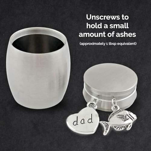 Small Urn for Dad Fishing Keepsake Miniature Ashes Holder Loss of Father