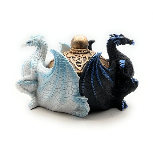 RUSTIX Dragon Yin Yang Trinket Box – Dual Dragons Decorative Celtic Jewelry Box, Gothic Fantasy Keepsake Organizer, Perfect Dragon Lover Gift for Home Decor