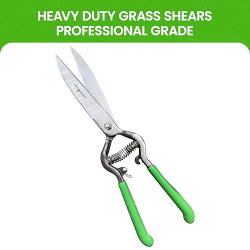 Garden Guru hand grass clipper scissors with forged steel shears and comfort grip handles for lawn edging