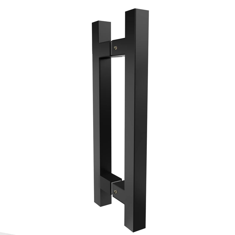 8" Back to Back Ladder Shape Pull Shower Door Handle Compatible with 1/4" to 1/2" Thickness Glass Door for Frameless Shower Doors, Matte Black with 304 Stainless Steel MB