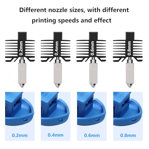 2PCS 0.2mm X1 X1C Hotend, Upgraded All-Metal Hardened Steel Nozzle Hotend Pre-assembled with 24V 48W Ceramic Heater & High-Temp Sensor Thermistor Replacement Hot end for Bambu Lab X1/X1C 3D Printers 2