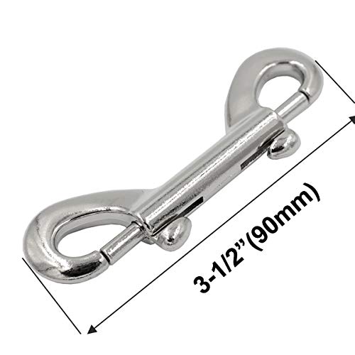 5 pcs Silver Strong Double Ended Bolt Snaps Hook Zinc Alloy Fastener Clips 3-1/2 inch Long