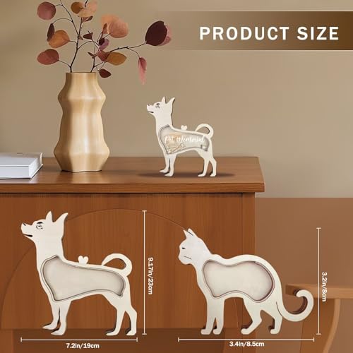 Chihuahua Fur Hair Keepsake Box, Tooth Display Case Collectors，Wooden Pet Ashes Urn, Tabletop Decorative Dog Memorial Gifts for Loss of Dog Remembrance Sympathy,Comes with A Marker Pen Chihuahua