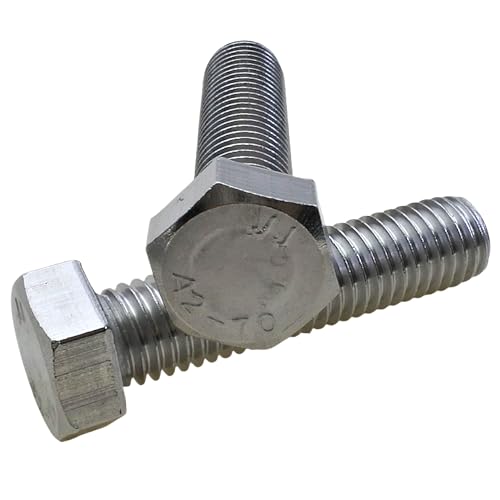 Pack of 5 M12x60mm 304 stainless steel hex head cap screws, 1.75mm thread pitch MARO MEGASTORE