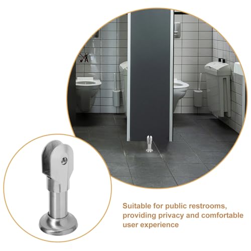 Mikikit Stainless Steel Toilet Cubicle Partition Support Feet 4 Pack Restroom Partition Fitting Accessories with 8 Gaskets 14.20 X 7.00 X 7.00 Cm for Public and Commercial Stalls 14.20X7.00X7.00CM