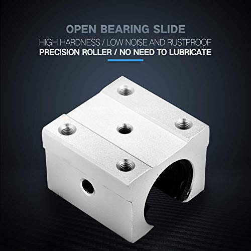 4Pcs SBR16UU Aluminum Linear Ball Bearing Slide Block Units 16mm Open Linear Motion Bearing Block Linear Rail Bearing Block for CNC