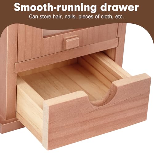 Wooden Cat Urn for Ashes, Pet Ashes Box with Movable Picture Frame Walnut Brown House S