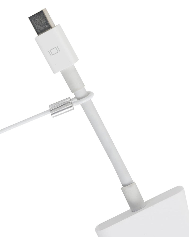[Australia - AusPower] - Patented Pre-Assembled Adapter Ties - Anti-Theft Cable Locks for Tools, Dongles, Tethers, Computer adapters. Steel Cable, Security Lock, Easy Installation with Free Crimping Tool White 10 Pack TetherTies Cable Tethers 