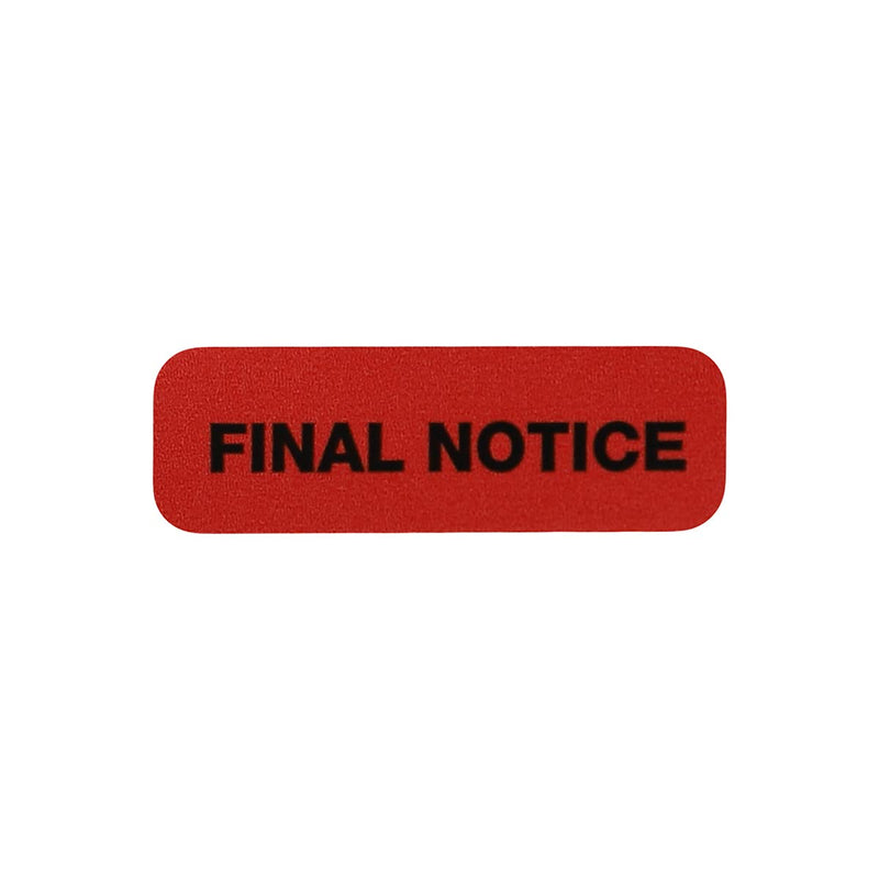 Final Notice Medical Healthcare Labels, 0.5 x 1.5 Inch Rectangle, 500 Total Labels