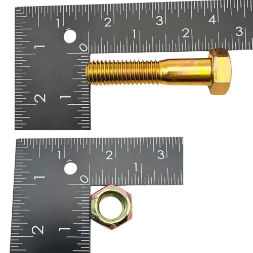 Quantum Forge Grade 8 1/2-13 x 2-1/4 inch hex bolts with all-metal lock nuts, 4-pack