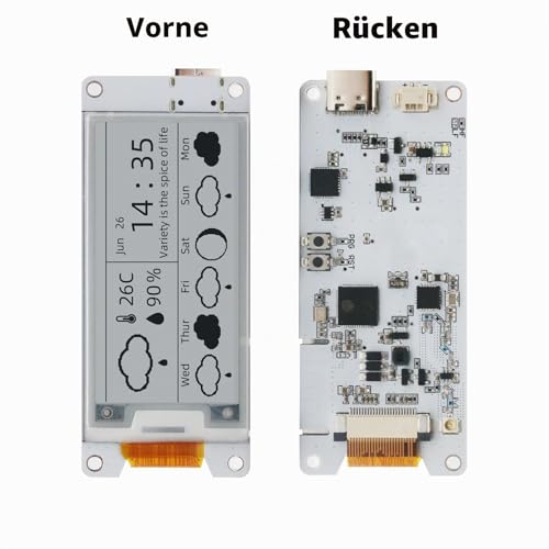 2.13 Inch LoRa E-Ink Display Module, ESP32-S3 USB C with SX-1262 LoRa ESP32 Support WiFi BLE Meshtastick for Arduino (with Acrylic Shell + Antenna)