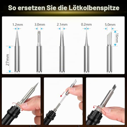 Cordless Soldering Iron Set for Makita 18 V LXT Battery, 90 W LED Digital Soldering Iron Soldering Gun with 5 Pieces Tips, 0.04 Inch Soldering Wire for Any Hobby Enthusiast (Battery Not Included) For Makita battery