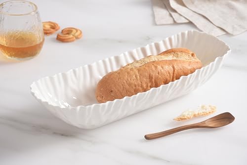 Pampa Bay Mascali Bianca Deep Rectangular Server, 14" x 4.75" x 3" tall White