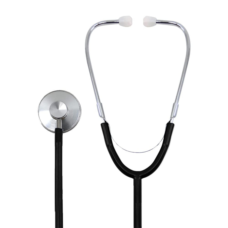 [Australia - AusPower] - Dixie EMS Single Head Lightweight Stethoscope, Latex Free, for Doctors, Nurses, Students, Medical and Home Use - Black 