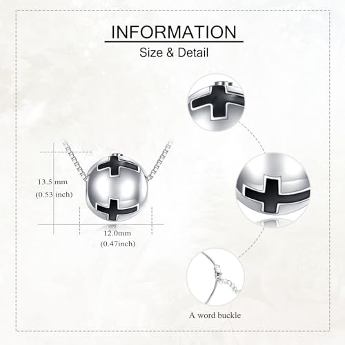 Cross Urn Necklace for Ashes 925 Sterling Silver Urn Necklace Women Cross Necklace for Ashes Keepsake Pendant for Ashes