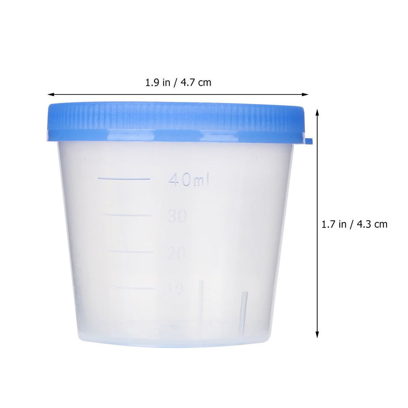 [Australia - AusPower] - EXCEART 50pcs Sterile Specimen Cups Specimen Collection Cups Urine Cups Pregnancy Test Cups Sample Containers with Lid for Laboratory 40ml Random Color 