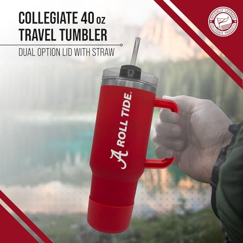 Alabama Crimson Tide 40 oz Tumbler with Handle and Straw - Crimson Alabama Crimson Tide 40 Ounces
