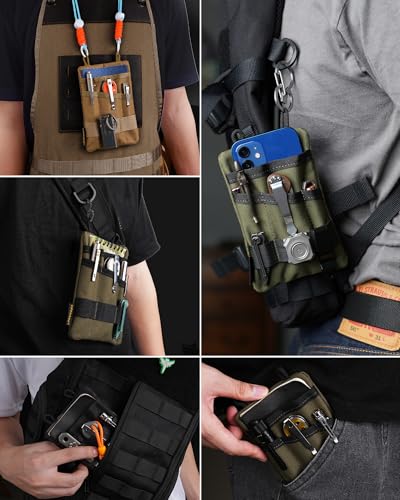 VIPERADE VE1 Pocket Organizer, EDC Pouch for Men, EDC Organizer Storage EDC Gears, Multitool Pocket Pouch Hold Your Flashlight/Pocket Knife, Pen, Notebook Green