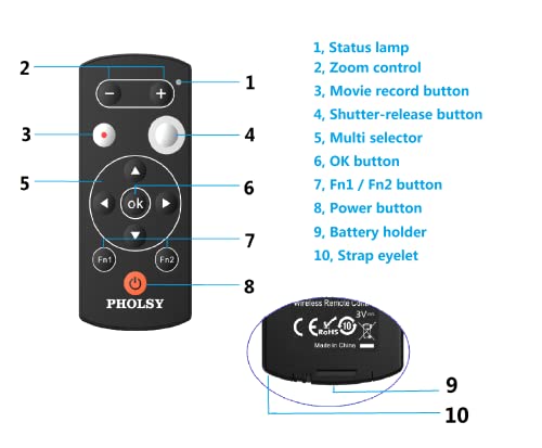 ML-L7 Bluetooth Wireless Remote Control Remote Shutter Release for Nikon