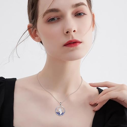 YAFEINI Maria Stella Maris Patron Saint Catholic Necklace Virgin Mary Necklace
