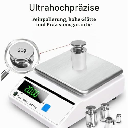 Set of 5 Calibration Weights, 1g, 2g, 5g, 10g, 20g Weights Set, Test Weights, Calibration Gram Set, Small Weight Set for Digital Scales Balance Jewelery Scales