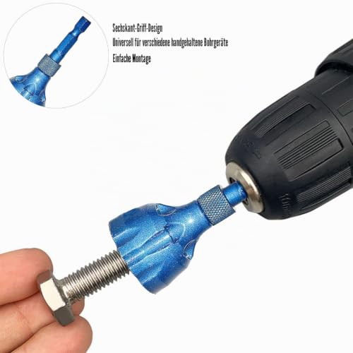 Outdoor Deburring, External Deburring / Chamfer Tool, Hex Shank Deburring Tool for Thread Repair, Deburring External Chamfer Tool, Metal Deburring Tool, for 3 mm to 20 mm, Blue