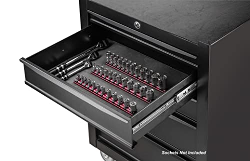 ARES 71180 12-inch magnetic socket rail organizer for 1/4-inch drive sockets