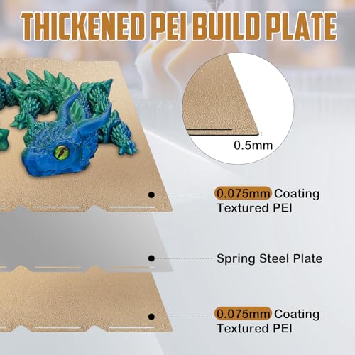 Textured U1 PEI Printing Plate for Snapmaker 276 x 293 mm, Flexible PEI Build Plate Double Sided PEI Print Bed for Snapmaker U1 3D Printer