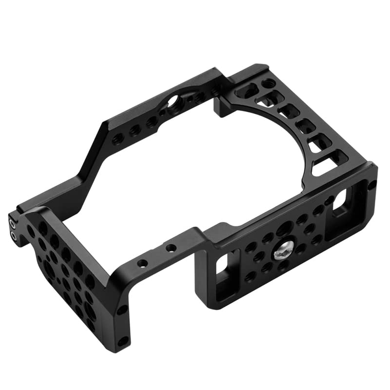 Camera Cage for Sony A6400,Easy Hood Camera Cage for Sony Alpha A6400,Aluminum Vlogging Video Shooting Rig Stabilizer with 1/4" 3/8" Mounting Points and Cold Shoe-A003