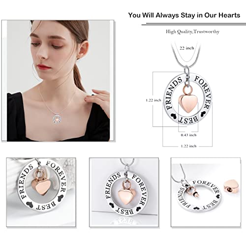 zeqingjw Cremation Jewelry Urn Necklace for Ashes Heart Keepsake Urn Pendant Memorial Ash Urn Jewelry for Women Men Rose Gold