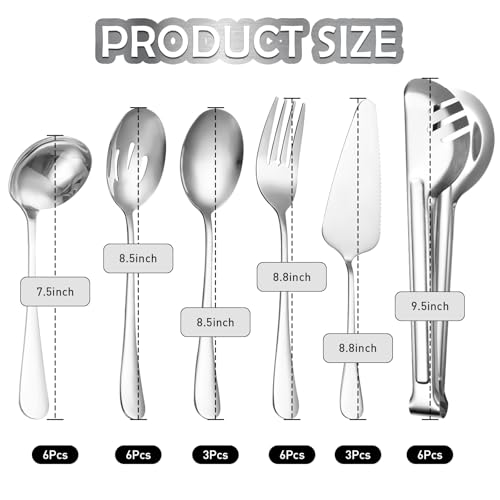 30 Pcs Stainless Steel Metal Serving Utensils Set Serving Forks