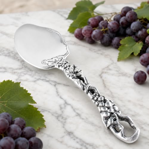 Arthur Court Grape buffet serving spoon in premium aluminum, 11.5-inch long, ideal for entertaining and elegant serveware.