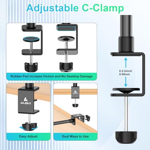 Ailight Adjustable Desk Camera Mount & Webcam Stand 10.8"-31.1" TS6001