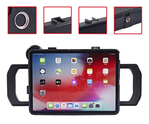 MegaMount Multimedia Rig Case Stabilizer for Apple iPad Pro 12.9" Latest 2021-22 5th Gen M1 2020 4th GEN and 2018 3rd Gen Attach Lenses Lights Mics for Video Recording. Mounts on Tripods and Monopods