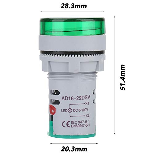 [Australia - AusPower] - Garosa 2Pcs Digital Display Voltage Indicator 6 to 100V Round Head LED Voltage Tester DC Voltage Meter Indicator Round Lamp Tester 