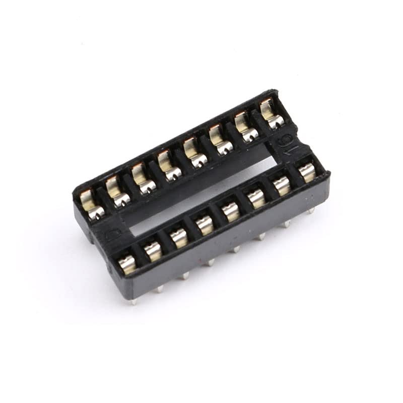 [Australia - AusPower] - 10Pcs 16P IC Socket DIP Integrated Circuit IC Sockets Adaptor Solder Type 2.54mm Pitch Dual Row 16 Flat Pin 