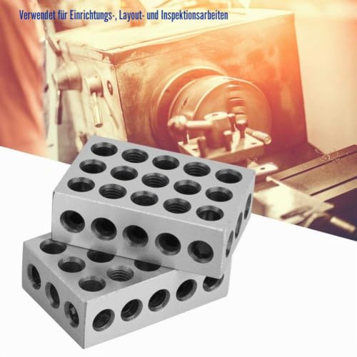 Yosoo Health Gear Parallel Blocks, 1-2-3 Clamp Blocks, Hardened Precision Steel, 23 Holes for Milling Machine
