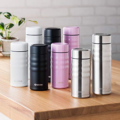 KYOCERA Twist Travel Mug – Slim Vacuum Insulated Ceramic-Lined Thermos Stainless 17 Ounces