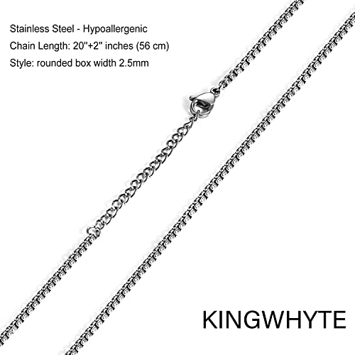 KINGWHYTE St Michael/St Christopher Necklace for Men Women 925 Sterling Silver Saint Protection Medal Protect US Pendant Jewellery Graduation Gifts with Stainless Steel Chain 12-Saint Joseph