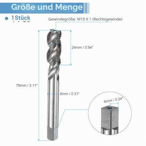 QUARKZMAN Metric Tap M10 x 1 Tap HSS6542-1 Piece | High quality machine tap