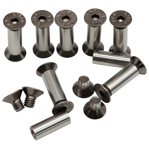 Waziaqoc black knife handle screws and rivets, 10-piece set for handle assembly