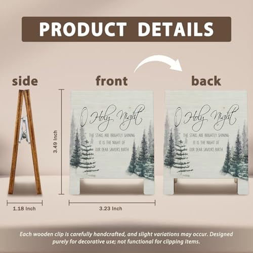 Christian Christmas Desk Decor, O Holy Night Bible Verse Desk Sign, Christian Gifts for Women, Religious Christmas Wooden Plaque Sign for Office Decoration Cubicle Accessories 01-Christmas(03)